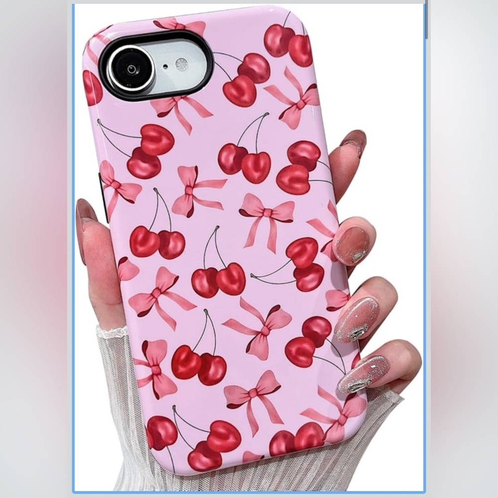 Cherry and Bow Pink Phone Case